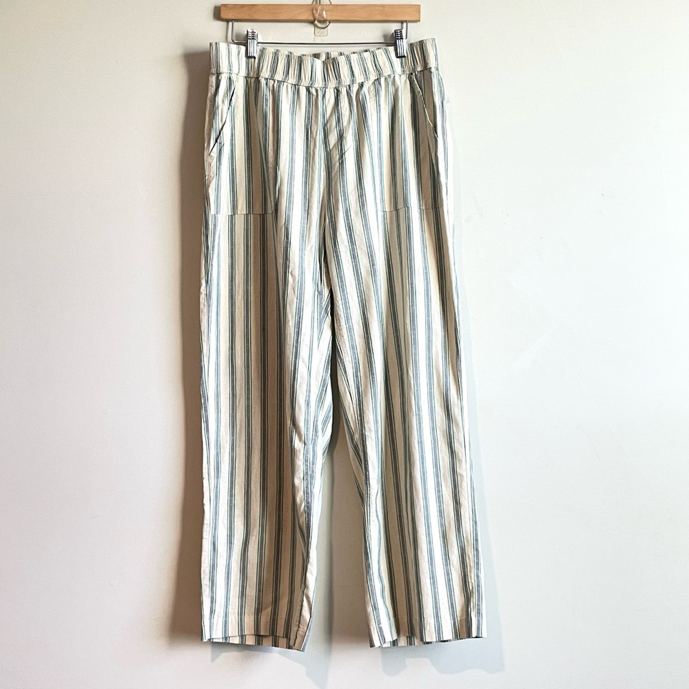 Toad&Co Taj Hemp Stripe Wide Leg Pant Size L